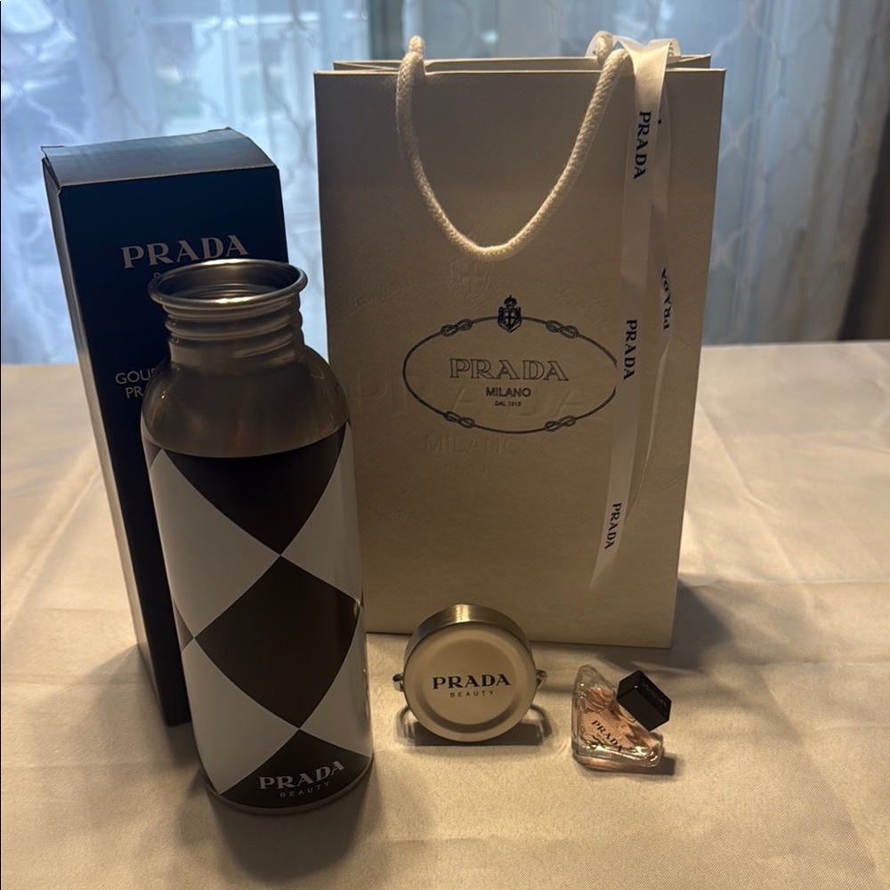 Prada Black and White Water Bottle Set